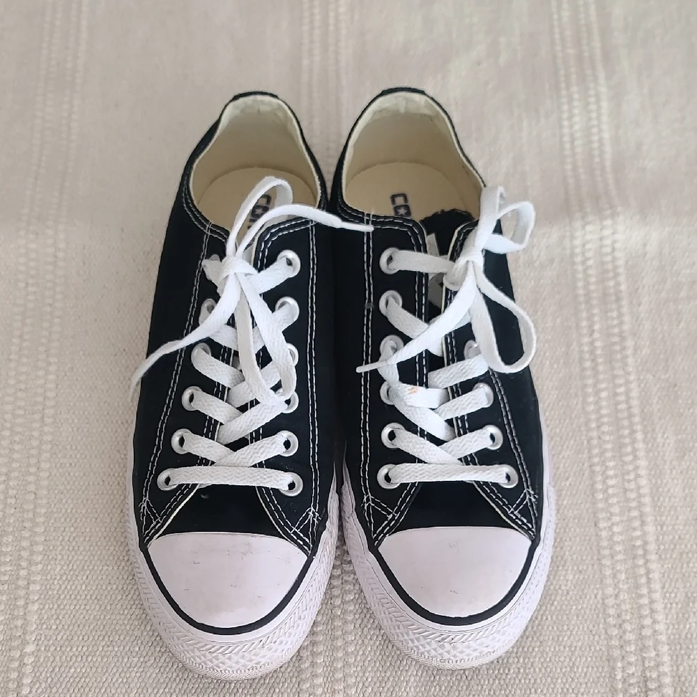 Black and White Canvas Sneakers - Picture 1 of 6